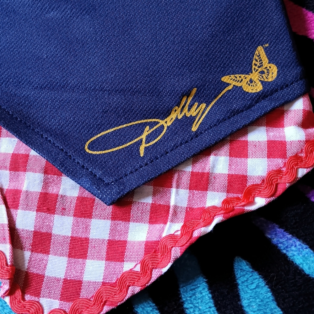💙❤️ Doggy Parton Dog Bandana Pet Medium Large Dolly Western Denim - Picture 2 of 12